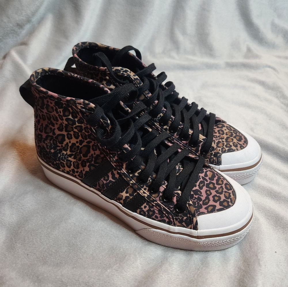 Adidas nizza high top platform sneakers